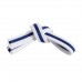 White/Blue Stripe Belt 4cm Wide Double Wrap for Karate / Taekwondo / Judo / Kendo / Hapkido